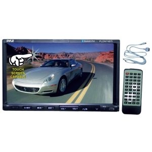 Pyle PLDN74BTI Car DVD Player - 7" Touchscreen LCD - 16:9 - 320 W RMS - Double DIN - DVD Video, Video CD, MPEG-4 - AM, FM - Secure Digital (SD), MultiMediaCard (MMC) - Bluetooth - 1 x USB - 1440 x 234 - iPod/iPhone Compatible - In-dash - PLDN74BTI