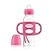 Dr. Brown's Milestones Narrow Sippy Spout Bottle with 100% Silicone Handles, Easy-Grip Handles with Soft Sippy Spout, 8oz/250mL, Pink, 1-Pack, 6m+