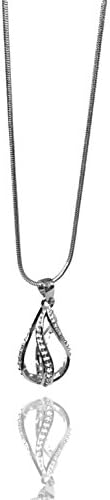 Lava Stone Aromatherapy Necklace Essential Oil Diffuser Hollow Locket Cage Cube, Teardrop, Heart (Open Tear Drop)