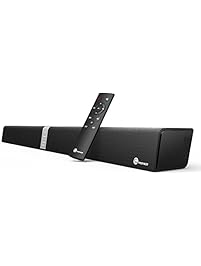 Soundbar, TaoTronics Sound Bar Wired and Wireless Bluetooth Audio ( 40 Watt Speaker,34-Inch, 2 Passive Radiators, Dual Connection Methods, Touch and Remote Control, Wall Mountable, Updated Version)