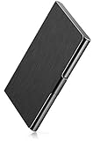 MaxGear Business Card Holder Case Metal Slim Name Card Holder for Men & Women Black