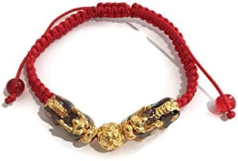 Bracelet Feng Shui Red String with Double Pi Xiu or Pi Yao for Wealth and Lucky