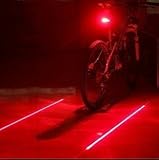 LW Bike Laser Tail Light: 2 Laser Beam 5 LED 7 Flashing Patterns