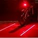 LW Bike Laser Tail Light: 2 Laser Beam 5 LED 7 Flashing Patterns