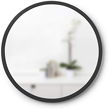 Amazon Com Umbra Black Hub Rubber Frame 18 Inch Round Mirror For