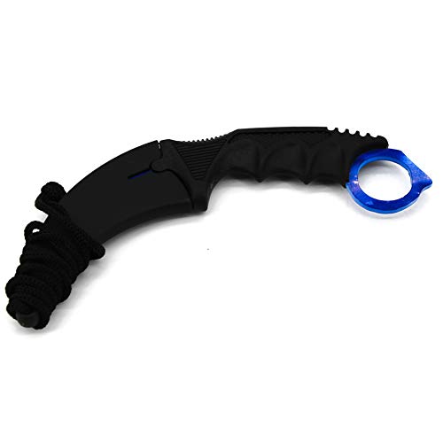Wetop Karambit Knife, CS-GO for Hunting Camping Fishing Self Defenses and Field Survival, Stainless Steel Fixed Blade Tactical Knife with Sheath and Cord (Blue Sky). - Thumbnail 4
