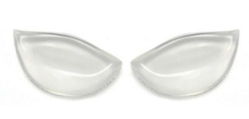 2PCS Clear Breathable Silicone Inserts Pads Breast Enhancers Push-up Bra Insert Pad Swimwear Push up Booster Pads (Clear)