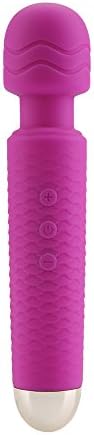 Cordless Wand Massager Waterproof Rechargeable Fashion Scale Texture 20 Pulsating Patterns For Muscle Aches &amp; Sports Recovery Wireless Deeplove (Pink)