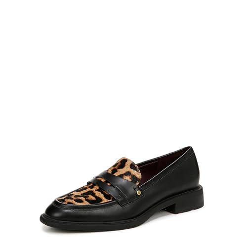Franco Sarto Womens Edith Slip On Loafers Loafer Black Multi Animal Print 7.5 W