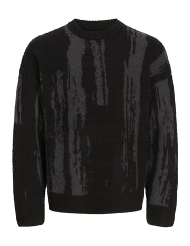 JACK & JONES Jcocover Knit Brushed Crew Neck, Negro, XL para Hombre
