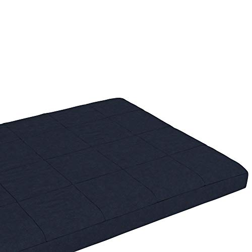 DHP Lexi 6 Inch Square Quilted Microfiber Futon Mattress, Full, Blue