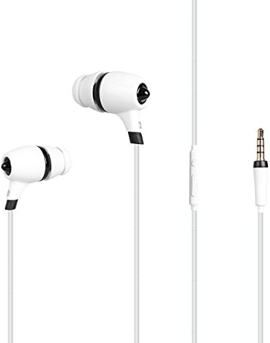 MAGENTA Sports Headphones In-Ear Stereo Earphones Earphones Noise Reduction with Microphone, Camera Headphones ( White)