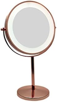 Danielle Creations LED Halo Light Dressing Table Vanity Double Sided Mirror, Rose Gold