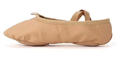 Matie Fix Ballet Shoes Girls Canvas Ballet Slipper/Ballet Shoe/Yoga Dance Shoe Light Camel - Thumbnail 2
