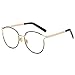 Amomoma Retro Round Women Eyeglasses Eyewear Optical Frame Clear Glasses AM5005 With Black Frame/Gold Temple