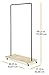 Whitmor Slat Wood Garment Rack - Freestanding Rolling Clothing Organizer - New Zealand Pine Shelf