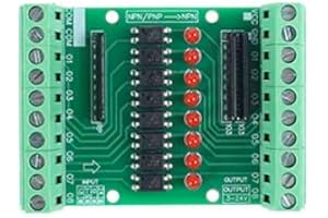 DONGKER Optocoupler Isolation Board,DC 3.3V 5V PNP NPN 8-Channel Signal Converter Opto Voltage Isolation Module