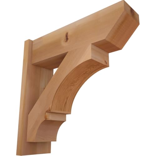 7 1/2"W x 24"D x 24"H Balboa Slat Smooth Outlooker, Western Red Cedar