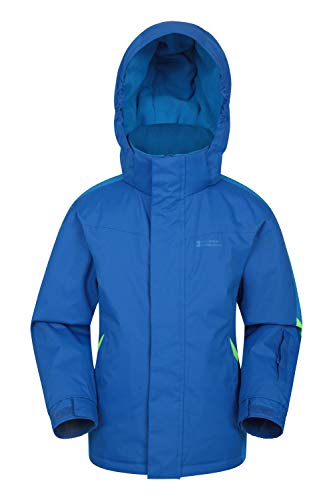 Mountain Warehouse Raptor Kids Snow Jacket - Winter Ski Coat Two Tone Blue 7-8 Years