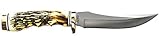 Uncle Henry 153UH Golden Spike Rat Tail Tang 9.25in S.S. Fixed Blade Knife with a 5in Blade and Staglon Handle for Outdoor Survival, Camping and Hunting