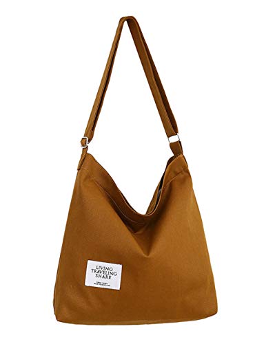 Covelin Women's Retro Large Size Canvas Shoulder