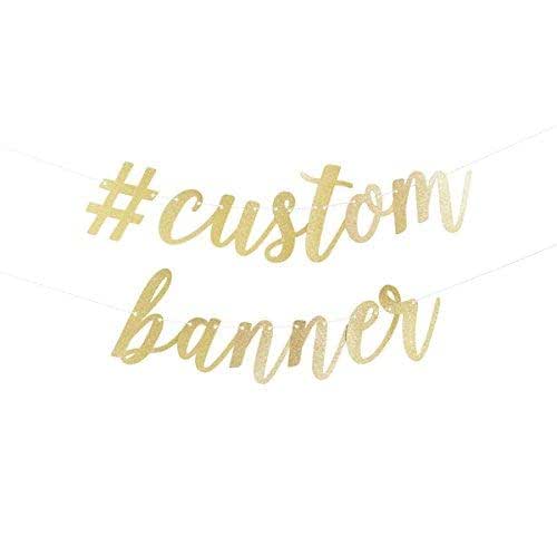 Amazon Com Custom Script Party Banner Available In Either Gold Or