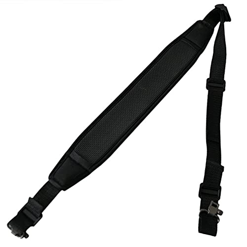 Multi Use Durable Shoulder Padding Strap,Two Point Traditional Sling with Swivels,Durable Shoulder Padding Strap,Metal Hardware Length Adjuster,Nylon Webbing-Black