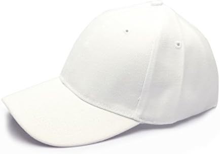 Unisex 100% Acrylic twill Cap Adjustable Plain Hat - Structured (white)