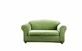 Sure Fit Stretch Stripe 2-Piece - Sofa Slipcover - Sage (SF37634)