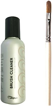 Bundle of Two Items: Tammy Taylor Medium Flat Red Sable Acrylic Brush &amp; Conditioning Brush Cleaner 4 oz Set