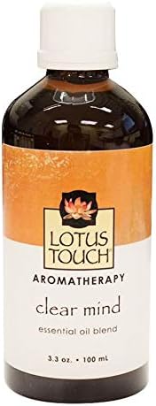 Clear Mind Essential Oil Blend by Lotus Touch, 100 ml Bottle - 100% Pure Therapeutic Grade Essential Oil Blends for Aromatherapy - Helps Provide Energy & Clarity to those with Fatigued Minds