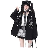 Xojbzoo Kawaii Cat Ear Zip Up Hoodie with Adjustable Bow Women's Oversized Y2K Sweatshirt Coquette Style Winter Jacket