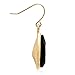 Black Crystal Pear Shape Dangle Earrings In Yellow Gold Tone