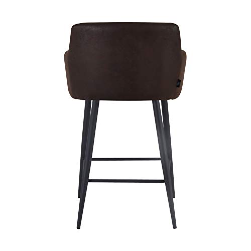 Damiware Rose Barhocker Hochwertiger Barstuhl für Hausbar mit Leder-Optik Stoffbezug | (Burgundy, 65 cm) – Bild 5
