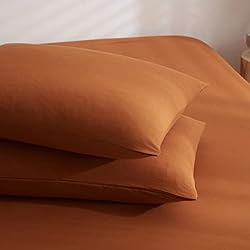VClife Sheet Sets Full Size, Solid Caramel Pumpkin
