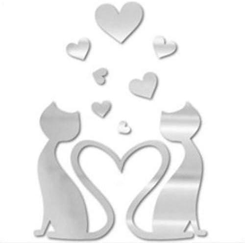 Walplus Mirror Wall Art Crystal Lovely Cat Wall Stickers Removable Self-Adhesive Mural Decals Vinyl Home Decoration DIY Living Bedroom Office Décor Kids Room - Image 5