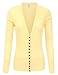 DRESSIS Women's Casual V Neck Snap Button Down Long Sleeve Ribbed Hem Slim Cardigan