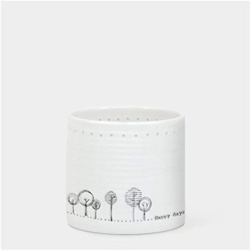 East of India 'Happy days' Porcelain Tea Light Holder