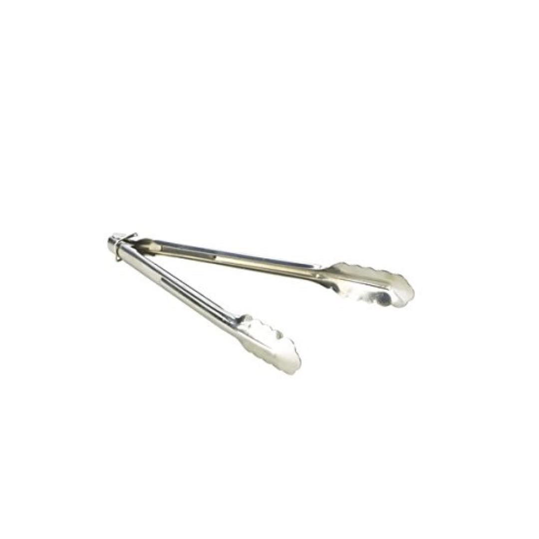Genware NEV-HDT-12 Heavy Duty Stainless Steel All Purpose Tongs, 12"