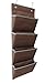 Microtimes Hanging Wall Organizer Wall Mount/Over The Door Office Supplies Storage Mail Organizer for Notebooks,Planners,File Folders (4 Pockets, Coffee)