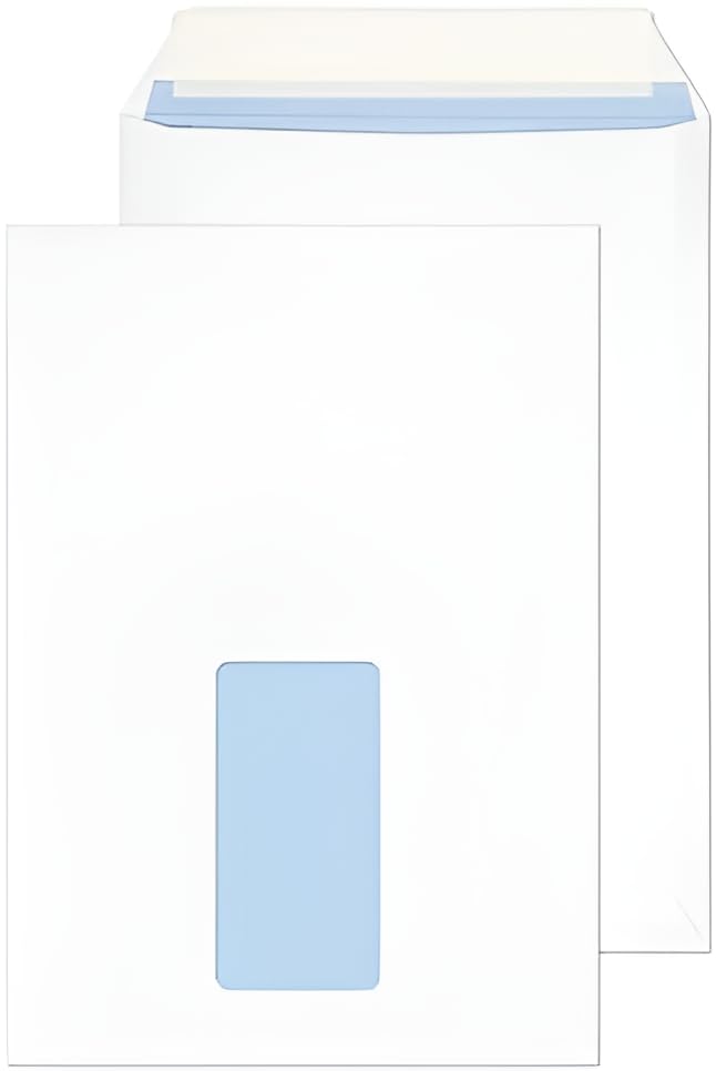 Indigo® C5 White Window Self-Seal Pocket Envelopes – 229x162mm, Eco-Friendly (Pack of 500)