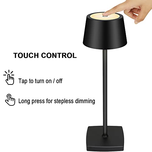 Seihoae Rechargeable Cordless LED Table Lamp, 5200mAh Battery Powered Desk Lamp, USB Portable