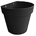 TABOR TOOLS Plastic 8.5 Inch Wall Planter Pot for Vertical Flower Garden, Living Wall or Kitchen Herbs, with Attached Saucer. VEM601A. (Black) thumb 1
