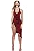 Zeagoo Women's Summer V Neck Backless High Slit Bandage Party Dress, Wine Red, Small