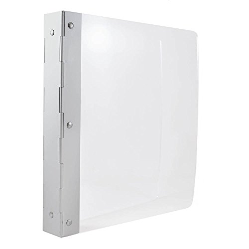 JAM Paper Heavy Duty Acrylic 1 inch Binder with Aluminum Spine - Clear 3 Ring Binder - Sold Individually