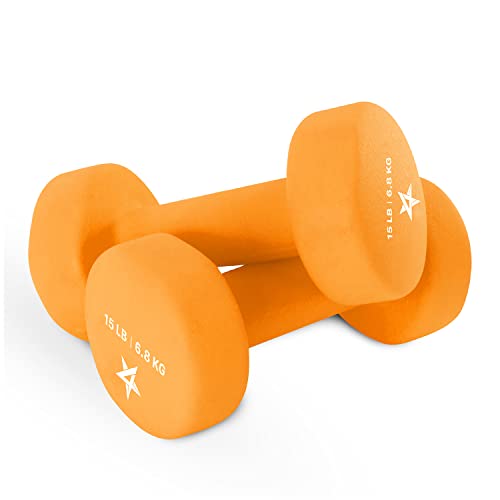 Yes4All Neoprene Coated Dumbbell Hand Weight Sets of 2 - Multiple Weight Options with 15 Colors, Hexagon Shape, Anti-roll, Anti-Slip
