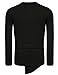 Coofandy Men's Shirts Casual Zipper Shirt Irregular Long Sleeve T Shirt,Black,Medium