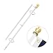 Jetlifee Tangle Free Spinning Flag Pole - Veterans Owned Biz. 6ft Aluminum No Tangle Spinning Pole White Colored Globe Rust Free Wind Resistant, Residential Commercial Use(Flag Pole Only) - White
