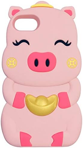 TopFunny Cases for iPhone Xs/X Case Silicone 3D Cute Cartoon Lucky Pig Soft TPU Slim Fit Rubber Bumper Protective Gel Cover Shockproof Case Compatible with Apple iPhone X/XS 5.8" Pink
