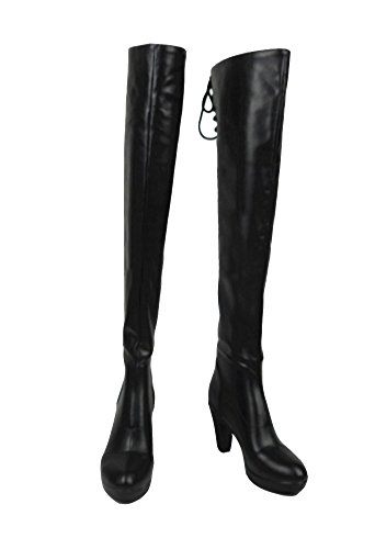 Xiao Maomi Womens Black Leather Dress Boots Party Cosplay Shoes